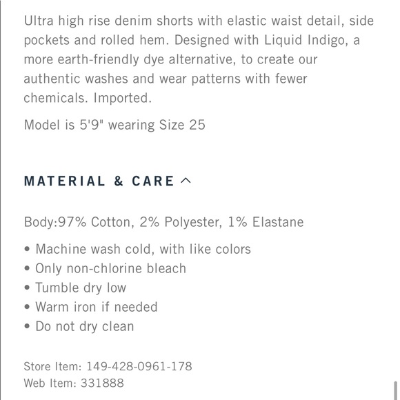 BNWT Abercrombie denim paper bag shorts - Picture 7 of 13